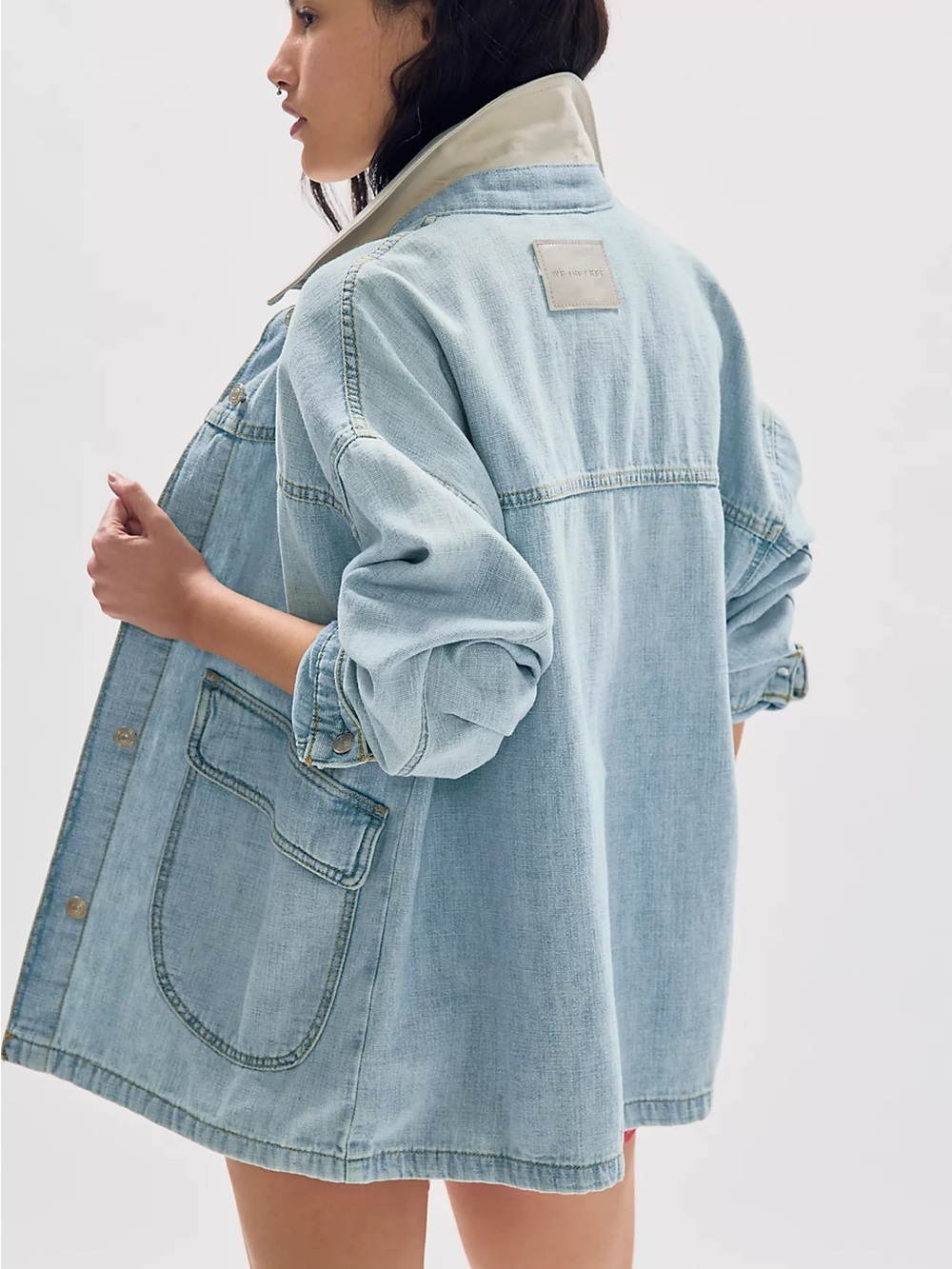 We The Free Lemon Denim Jacket - Light Wash Oversized